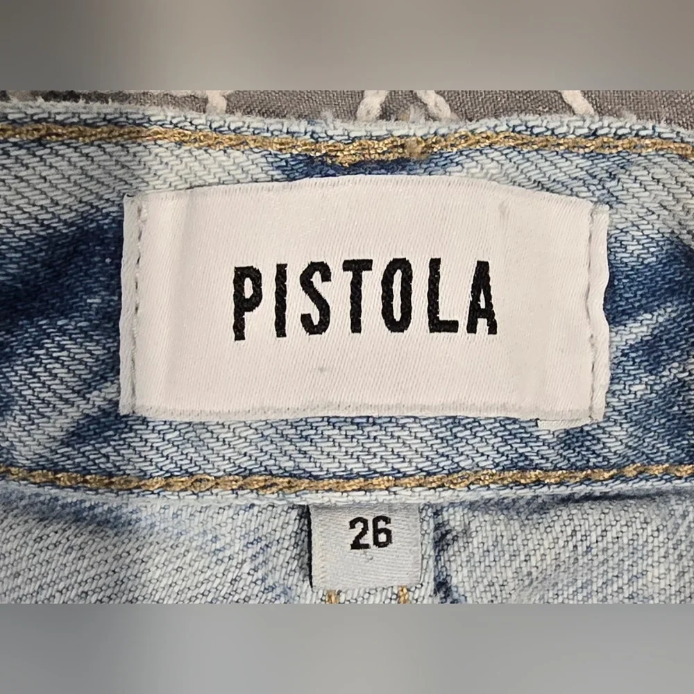 Pistola Cassie Super High Rise Straight Leg Distressed Jeans Size 26 - Picture 8 of 9